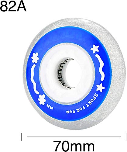 YSHUAI Ruedas luminosas para patines en línea, 4 ruedas de poliuretano flash, 82 A, ruedas de patines con luz LED de 70 mm YSHUAI Ruedas luminosas para patines en línea, 4 ruedas de poliuretano flash, 82 A, ruedas de patines con luz LED de 70 mm