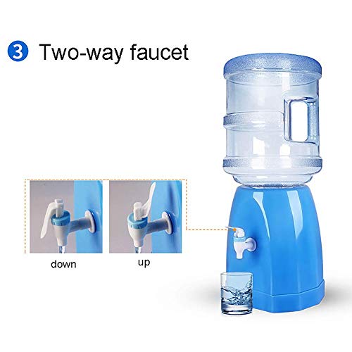 YSJDM Dispensador De Agua con Grifo, Soporte para Beber sobre Encimera Mini Dispensadores De Botellas De Agua Soporte para La Oficina Doméstica De La Cocina, Azul