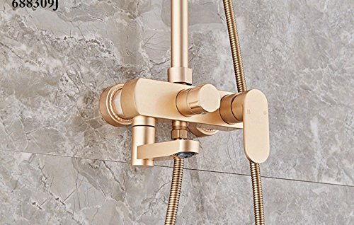 YSRBath Modernos Grifos del Fregadero del Cuarto de baño Aluminio Espacio Ducha Lluvia Dorada Conjunto Boquilla Booster Cocina Mezclador Grifos de Lavabo