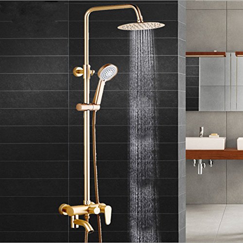 YSRBath Modernos Grifos del Fregadero del Cuarto de baño Aluminio Espacio Ducha Lluvia Dorada Conjunto Boquilla Booster Cocina Mezclador Grifos de Lavabo YSRBath Modernos Grifos del Fregadero del Cuarto de baño Aluminio Espacio Ducha Lluvia Dorada Conjunto Boquilla Booster Cocina Mezclador Grifos de Lavabo