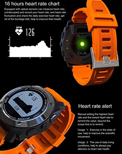 YSSJT Reloj inteligente para aventuras al aire libre resistente al agua compatible con iPhone y Android naranja