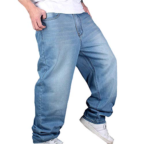 YUANDONGXING Vaqueros De Hip Hop para Hombres Vaqueros Casuales De Baile Callejero Vaqueros Anchos De Pierna Ancha Vaqueros De Skate Pantalones