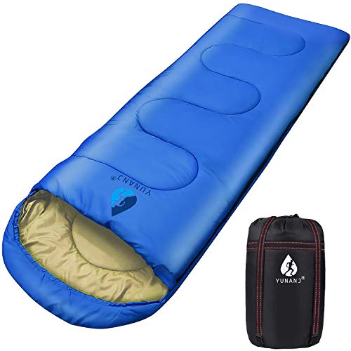 Yuanj Saco de dormir para camping, 2 kg, ultraligero, saco de dormir para adultos y niños, impermeable, con cabecero en invierno / 3 – 4 temporadas