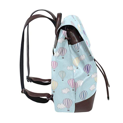 Yuanmeiju Hot Air Balloon Women's Leather Mochila Travel Casual Elegant Drawstring Shoulder Bag Yuanmeiju Hot Air Balloon Women's Leather Mochila Travel Casual Elegant Drawstring Shoulder Bag