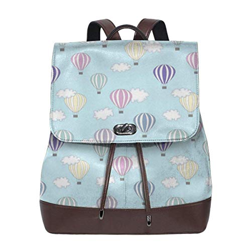 Yuanmeiju Hot Air Balloon Women's Leather Mochila Travel Casual Elegant Drawstring Shoulder Bag Yuanmeiju Hot Air Balloon Women's Leather Mochila Travel Casual Elegant Drawstring Shoulder Bag