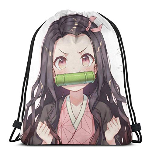 Yuanmeiju Mochila con cordón Drawstring Bag Sport Gym Backpack Storage Goodie Kamado Nezuko Kimetsu No Yaiba Yuanmeiju Mochila con cordón Drawstring Bag Sport Gym Backpack Storage Goodie Kamado Nezuko Kimetsu No Yaiba