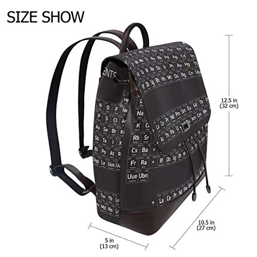 Yuanmeiju Mochila de Cuero Rucksack Periodic Table of The Elements Daypack Bags for Girls Boys Yuanmeiju Mochila de Cuero Rucksack Periodic Table of The Elements Daypack Bags for Girls Boys