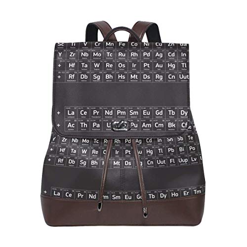 Yuanmeiju Mochila de Cuero Rucksack Periodic Table of The Elements Daypack Bags for Girls Boys
