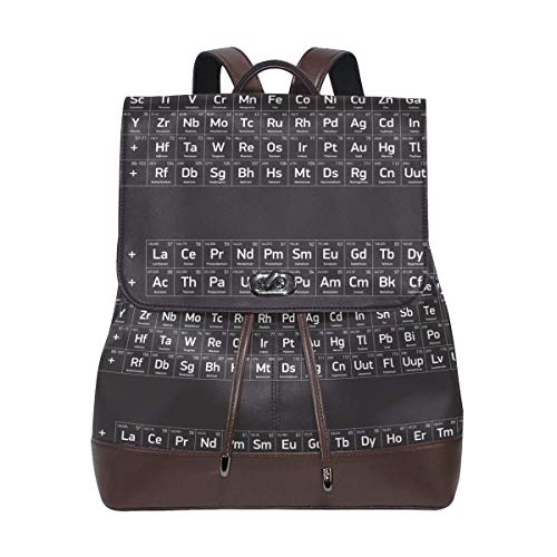 Yuanmeiju Mochila de Cuero Rucksack Periodic Table of The Elements Daypack Bags for Girls Boys Yuanmeiju Mochila de Cuero Rucksack Periodic Table of The Elements Daypack Bags for Girls Boys