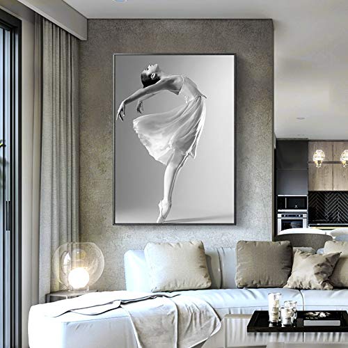 YuanMinglu Bailarina Ballet Minimalista Carteles e Impresiones nórdico Mural Arte Cartel Pintura sin Marco Pintura 60X90cm