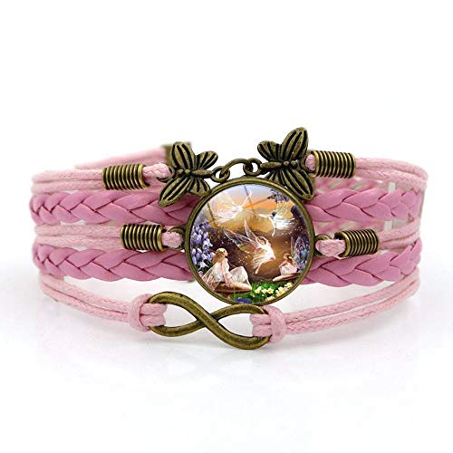 YUANOMSL Pulsera Tejida,Cuerda Rosada De Hadas,Ballet,Pulsera De Piedras Preciosas De Múltiples Capas De Vidrio Tejido A Mano,Joyas De Estilo Europeo Y Americano.