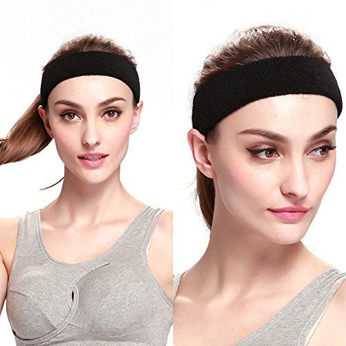 YUANQIAN - 3 bandas elásticas deportivas para el sudor, absorbentes, para yoga, correr, al aire libre, fitness, diademas para el pelo (3 unidades)