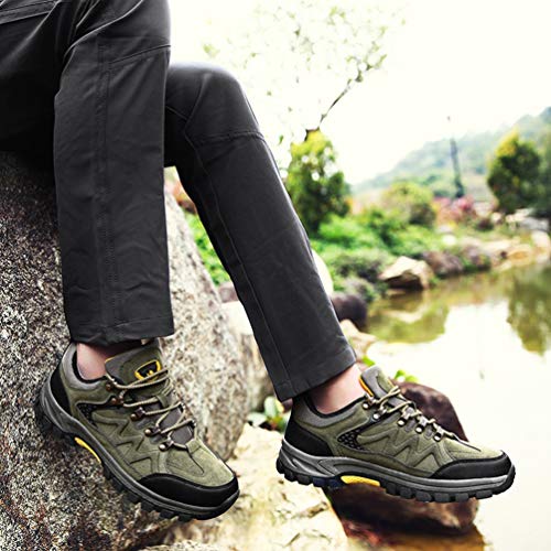 Yuanu Zapatos De Senderismo Hombres Zapatillas Ligeras De Escalada Botas De Trekking Al Aire Libre Seguro Respirable Calzado Deportivo para Correr Climbing Gimnasio Ejercito Verde 39