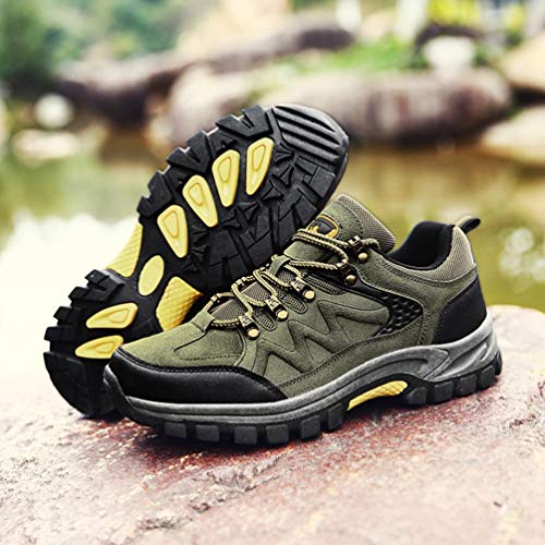 Yuanu Zapatos De Senderismo Hombres Zapatillas Ligeras De Escalada Botas De Trekking Al Aire Libre Seguro Respirable Calzado Deportivo para Correr Climbing Gimnasio Ejercito Verde 39