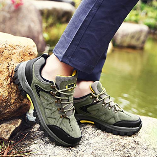 Yuanu Zapatos De Senderismo Hombres Zapatillas Ligeras De Escalada Botas De Trekking Al Aire Libre Seguro Respirable Calzado Deportivo para Correr Climbing Gimnasio Ejercito Verde 39