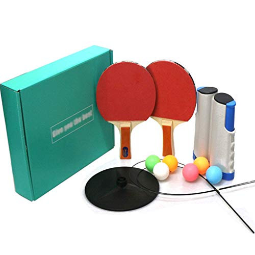 Yuany Juego de Tenis de Mesa instantáneo portátil Red de Tenis de Mesa Extensible con 2 Palos y 6 Pelotas Adecuado para niños Adultos Ejercicio de descompresión de Ocio Interior/Exterior