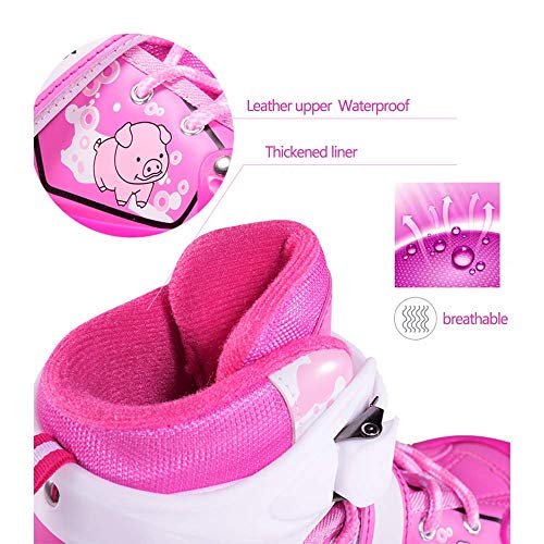 YUANYI Patines Ajustables Niña Principiantes Niños Niñas Flash Ruedas Dobles Zapatos De Patinaje Juego 2-18 Años De Edad,Pink2-S YUANYI Patines Ajustables Niña Principiantes Niños Niñas Flash Ruedas Dobles Zapatos De Patinaje Juego 2-18 Años De Edad,Pink2-S