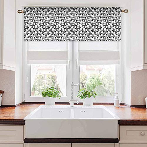 YUAZHOQI - Cenefa de ventana para barra de ventana, diseño nórdico sueco con silueta de caballo dalecarliano, 1 panel de 106,7 x 45,7 cm, cortinas de cenefa para dormitorio, sala de estar y cocina YUAZHOQI - Cenefa de ventana para barra de ventana, diseño nórdico sueco con silueta de caballo dalecarliano, 1 panel de 106,7 x 45,7 cm, cortinas de cenefa para dormitorio, sala de estar y cocina