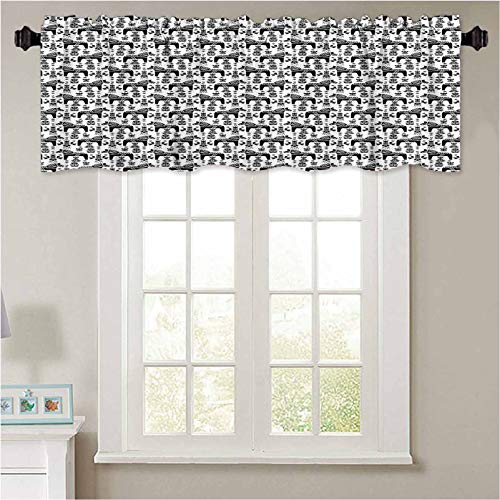 YUAZHOQI - Cenefa de ventana para barra de ventana, diseño nórdico sueco con silueta de caballo dalecarliano, 1 panel de 106,7 x 45,7 cm, cortinas de cenefa para dormitorio, sala de estar y cocina YUAZHOQI - Cenefa de ventana para barra de ventana, diseño nórdico sueco con silueta de caballo dalecarliano, 1 panel de 106,7 x 45,7 cm, cortinas de cenefa para dormitorio, sala de estar y cocina