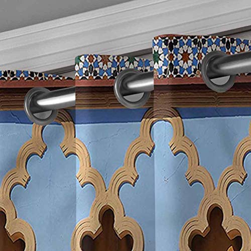 YUAZHOQI - Cortinas correderas para puerta de patio (1 panel), diseño de ventanas antiguas de Cordoba España, 52 x 96 pulgadas de ancho x 96 pulgadas