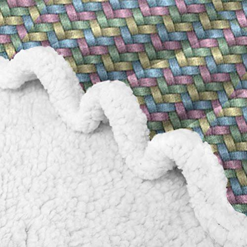 YUAZHOQI Manta de forro polar abstracta, tejido suave a rayas geométricas de colores cruzados, diseño tradicional, manta de sofá para sofá de 51 x 71 pulgadas, multicolor
