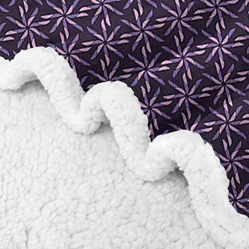 YUAZHOQI - Manta geométrica, diseño de rueda con paleta de colores oscuros con motivos abstractos de invierno, manta para cama de 127 x 152 cm, color morado malva