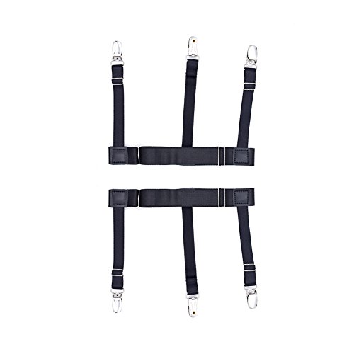 Yuccer Estancia de la camisa de los hombres, ligas Ligas con abrazaderas de bloqueo antideslizantes para militares, policía (Black B, 1 pair) Yuccer Estancia de la camisa de los hombres, ligas Ligas con abrazaderas de bloqueo antideslizantes para militares, policía (Black B, 1 pair)