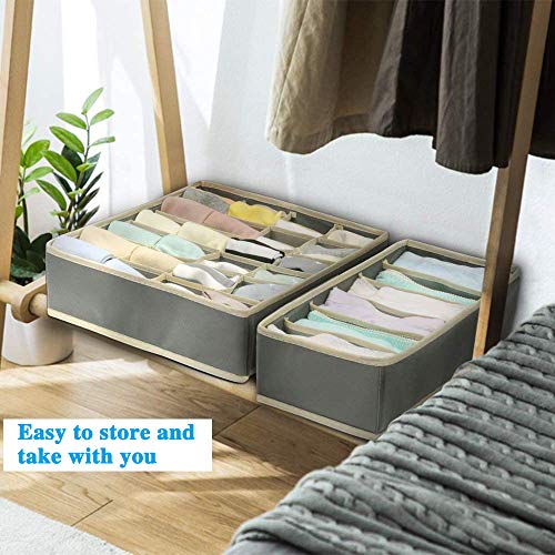 YUCCH Organizadores de Cajones para Ropa Interior, Cajas Plegable Organizador de Almacenamiento para Almacenar Calcetines, Bufandas, Sujetador,Set de 6 Piezas, Gris YUCCH Organizadores de Cajones para Ropa Interior, Cajas Plegable Organizador de Almacenamiento para Almacenar Calcetines, Bufandas, Sujetador,Set de 6 Piezas, Gris