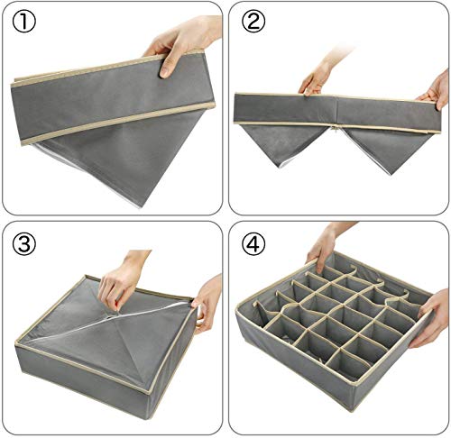 YUCCH Organizadores de Cajones para Ropa Interior, Cajas Plegable Organizador de Almacenamiento para Almacenar Calcetines, Bufandas, Sujetador,Set de 6 Piezas, Gris YUCCH Organizadores de Cajones para Ropa Interior, Cajas Plegable Organizador de Almacenamiento para Almacenar Calcetines, Bufandas, Sujetador,Set de 6 Piezas, Gris
