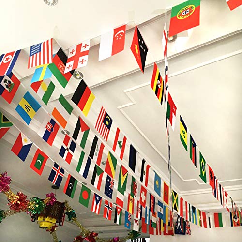 YuChiSX Juego de 100 Banderas de países Diferentes, Banderas internacionales del Mundo, decoración de Fiesta, para decoración de Fiesta de Bar, 25 Metros, Decoración para Gran Apertura,Varios Nación YuChiSX Juego de 100 Banderas de países Diferentes, Banderas internacionales del Mundo, decoración de Fiesta, para decoración de Fiesta de Bar, 25 Metros, Decoración para Gran Apertura,Varios Nación