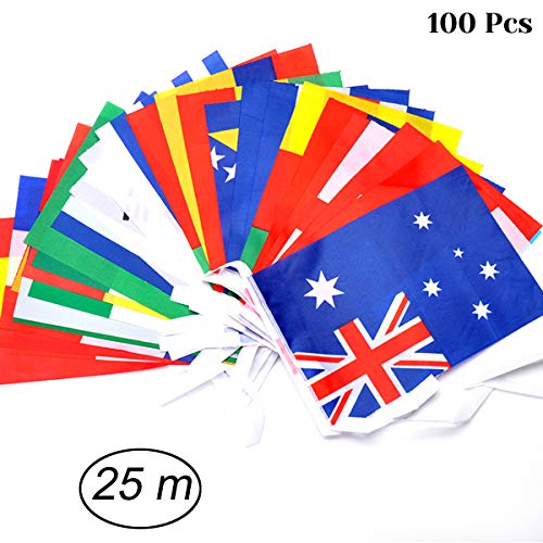 YuChiSX Juego de 100 Banderas de países Diferentes, Banderas internacionales del Mundo, decoración de Fiesta, para decoración de Fiesta de Bar, 25 Metros, Decoración para Gran Apertura,Varios Nación YuChiSX Juego de 100 Banderas de países Diferentes, Banderas internacionales del Mundo, decoración de Fiesta, para decoración de Fiesta de Bar, 25 Metros, Decoración para Gran Apertura,Varios Nación