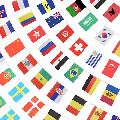 YuChiSX Juego de 100 Banderas de países Diferentes, Banderas internacionales del Mundo, decoración de Fiesta, para decoración de Fiesta de Bar, 25 Metros, Decoración para Gran Apertura,Varios Nación YuChiSX Juego de 100 Banderas de países Diferentes, Banderas internacionales del Mundo, decoración de Fiesta, para decoración de Fiesta de Bar, 25 Metros, Decoración para Gran Apertura,Varios Nación