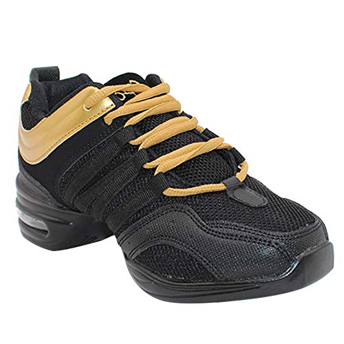 Yudesun Mujer Zapatos Aire Libre Deportes Danza - Mujeres Lona Cordones Suela de Goma Zapatillas Practicidad Running Sneaker Jazz Contemporáneo Baile Informal Oro Negro (Los Zapatos Son más pequeños) Yudesun Mujer Zapatos Aire Libre Deportes Danza - Mujeres Lona Cordones Suela de Goma Zapatillas Practicidad Running Sneaker Jazz Contemporáneo Baile Informal Oro Negro (Los Zapatos Son más pequeños)