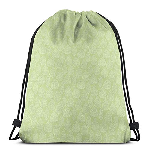 YUDILINSA Mochila con Cordón Mochila Bolsa Bolsa de Gimnasio,Folleto Abstracto estilizado Adorno de Estilo de Arte Moderno Naturaleza Fresca,Bolsa de Kit de Saco de Gimnasia Bolsa de Natación para