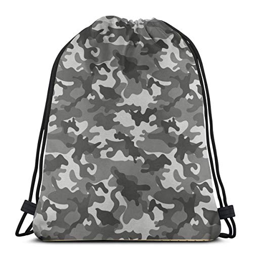 YUDILINSA Mochila con Cordón Mochila Bolsa Bolsa de Gimnasio,Patrón de Vestimenta monocromática Camuflaje Dentro de vegetación Diseño de Moda Imprimir,Bolsa de Kit de Saco de Gimnasia Bolsa