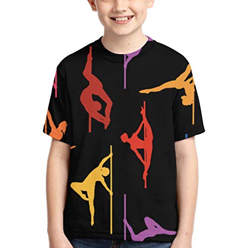 YudoHong Camisetas para niños Pole Dance Colors Camisetas Deportivas para Hombres Short