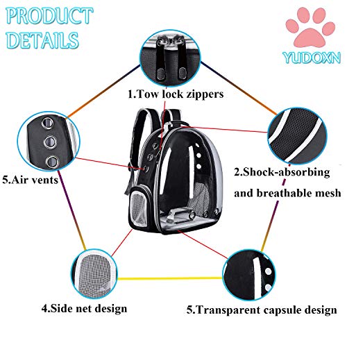 YUDOXN Mochila para Mascota,Mochila Gato y Mochila para Perros. Mochila portátil para Transportar para Gato y Perro pequeño,diseño de cápsula Espacial, para automóvil/Compras/al Aire Libre.