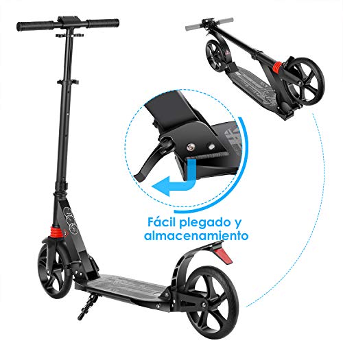 YUEBO Patinete Plegable de 2 Ruedas City Scooter para Niños y Adultos con Manillar Altura Ajustable