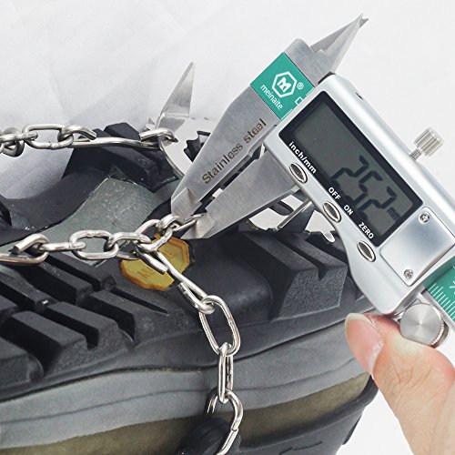 YUEDGE 18 Dientes Garras Acero Inoxidable Cadena crampones Antideslizante Zapatos Cover esquí al Aire Libre Hielo Nieve Senderismo Escalada Tacos de tracción Ice Grippers, Color Negro, tamaño L YUEDGE 18 Dientes Garras Acero Inoxidable Cadena crampones Antideslizante Zapatos Cover esquí al Aire Libre Hielo Nieve Senderismo Escalada Tacos de tracción Ice Grippers, Color Negro, tamaño L