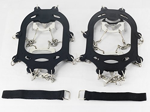 YUEDGE 18 Dientes Garras Acero Inoxidable Cadena crampones Antideslizante Zapatos Cover esquí al Aire Libre Hielo Nieve Senderismo Escalada Tacos de tracción Ice Grippers, Color Negro, tamaño L YUEDGE 18 Dientes Garras Acero Inoxidable Cadena crampones Antideslizante Zapatos Cover esquí al Aire Libre Hielo Nieve Senderismo Escalada Tacos de tracción Ice Grippers, Color Negro, tamaño L