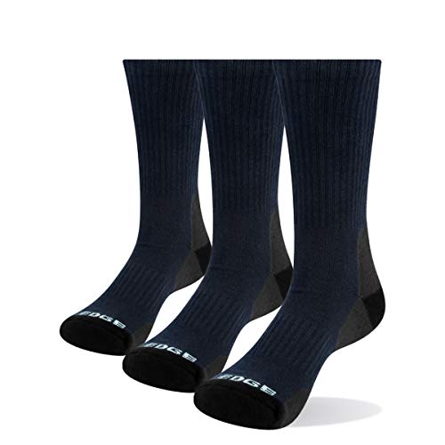 YUEDGE 3 Pares de Algodón Cushion Crew Calcetines Senderismo Caminar Deportes Atléticos Calcetines para Hombres (L)