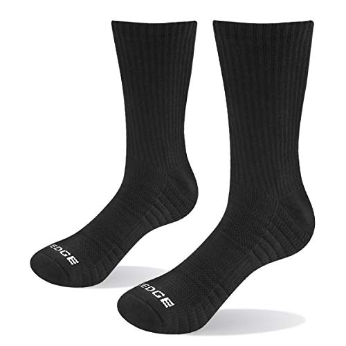 YUEDGE 6 Pares de Algodón Cushion Crew Calcetines Entrenamiento Senderismo Caminar Deportes Atléticos Calcetines para Hombres y Mujeres (XL)