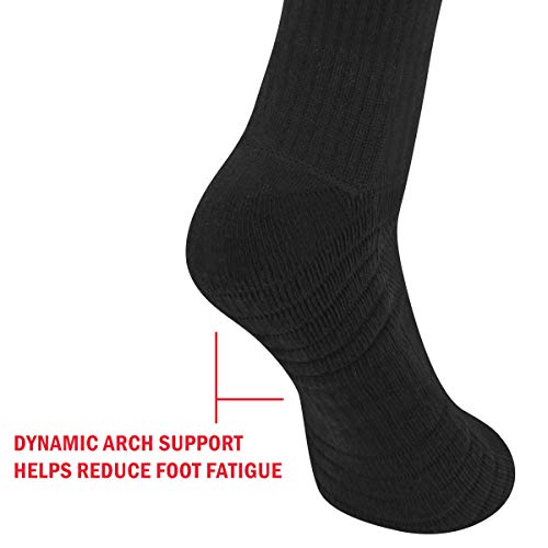 YUEDGE 6 Pares de Algodón Cushion Crew Calcetines Entrenamiento Senderismo Caminar Deportes Atléticos Calcetines para Hombres y Mujeres (XL)