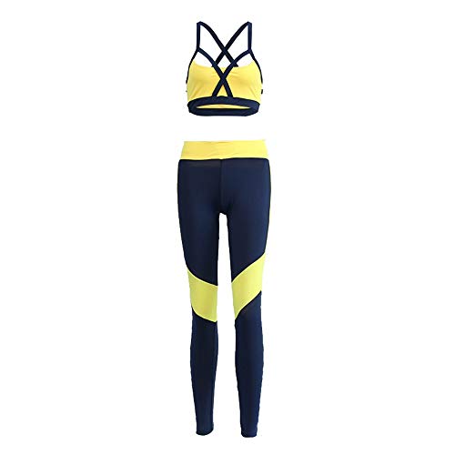 Yuefensu Traje de Entrenamiento de Yoga Juego de Ropa Deportiva de Yoga for Mujer Back Cross Sling Moda Casual Nylon Sportswear Deportes para Mujeres Gimnasio Yoga Running Fitnes