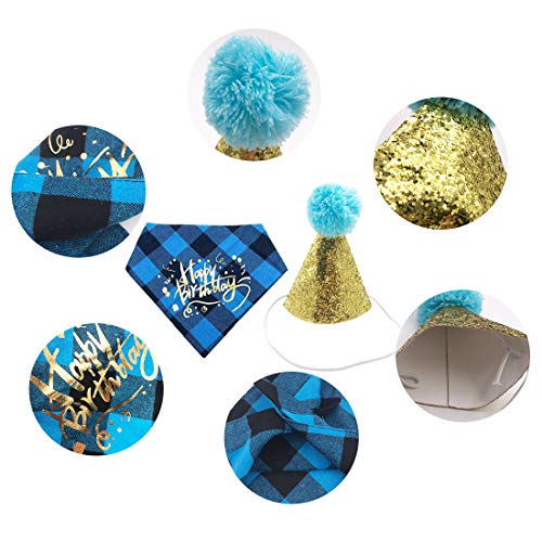 YUESEN Sombrero de Cumpleaños para Perros Bufanda triángulo de algodón con Lindo Sombrero de Fiesta de cumpleaños para Perritos, Gran Disfraz de cumpleaños para Perro, Regalo y decoración de Fiesta( YUESEN Sombrero de Cumpleaños para Perros Bufanda triángulo de algodón con Lindo Sombrero de Fiesta de cumpleaños para Perritos, Gran Disfraz de cumpleaños para Perro, Regalo y decoración de Fiesta(