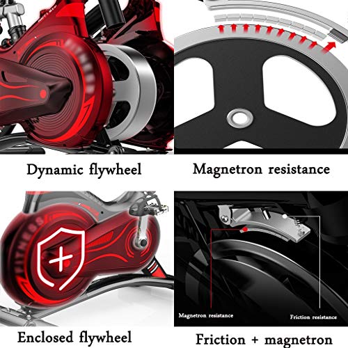 YUESFZ Bicicletas estáticas Spinning Bicicleta Elíptica Bicicleta De Spinning Ajustable Negra Bicicleta De Ejercicios De Control Magnético Silencioso para El Hogar Equipo Deportivo para Adelgazar