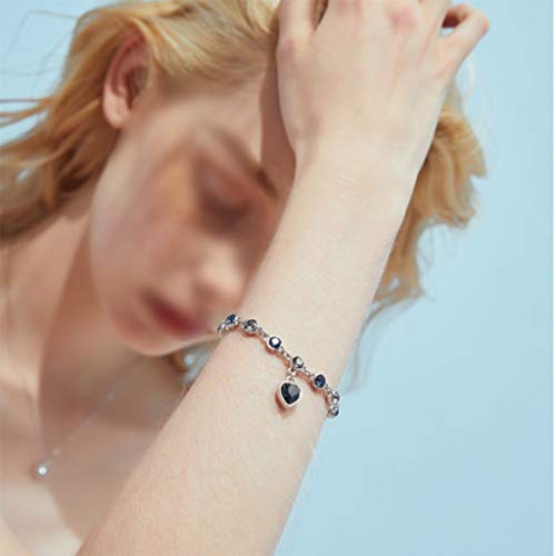 YUESFZ Brazalete Tobilleras Galeria del Coleccionista Pulseras Pulsera 12 Constellation para Mujer Cumpleaños De San Valentín Joyas De Cristal De Fiesta Azul