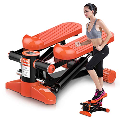 YUHT Mini Stepper, Twister Stepper,Swing Stepper para usuarios Principiantes y avanzados con Pantalla Multifuncional, Up-Down Stepper, Fitness Stepper,Orange Unisex Adult