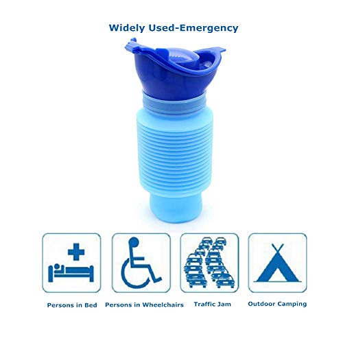 Yuhtech Urinario de Emergencia, Portátil Reutilizable retráctil Orinal Urinario Portátil para Hombres Unisex Mujeres niños Yuhtech Urinario de Emergencia, Portátil Reutilizable retráctil Orinal Urinario Portátil para Hombres Unisex Mujeres niños