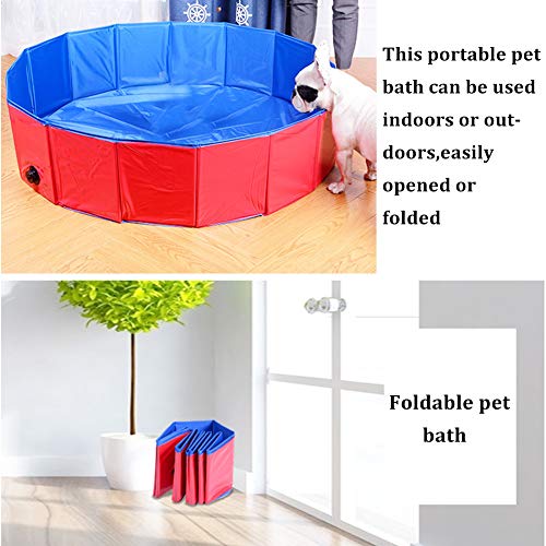 YUIP Piscina Plegable para Perros, Plegable PVC Piscina Bañera para Gatos Animales Bebes Grandes, Adecuado para Uso en Interiores y Exteriores(60x20cm)